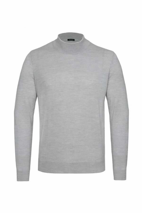 Stand-up collar sweater in grey